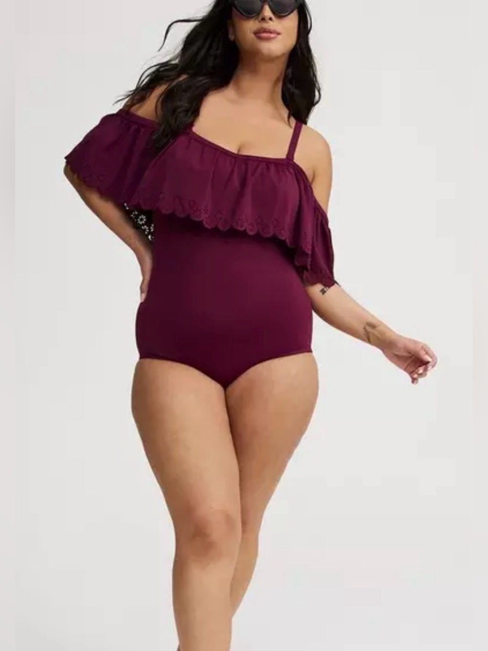 NWT Torrid retro chic off-the shoulder cutout one piece swim suit size 3X